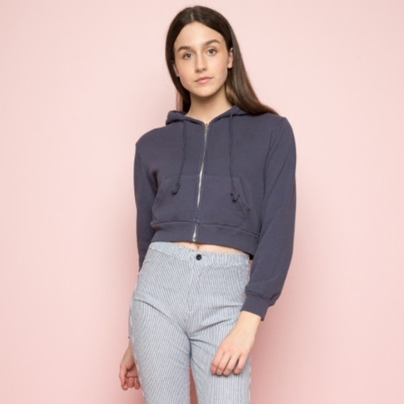 Brandy Melville crystal cropped hoodie - Picture 3 of 4